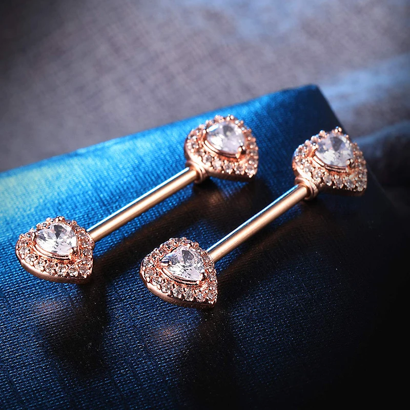 14G Edelstahl Nippelpiercing Set Nippelringe Barbell Pack Rote Kirsche Kuchen Nippel Schmuck Bulk Kristall Nippelpiercings – Detail 29
