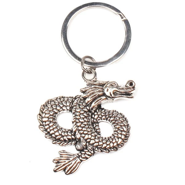 

2020 new fashion Chinese dragon dragon pendant round cross chain short men and women key ring jewelry gift