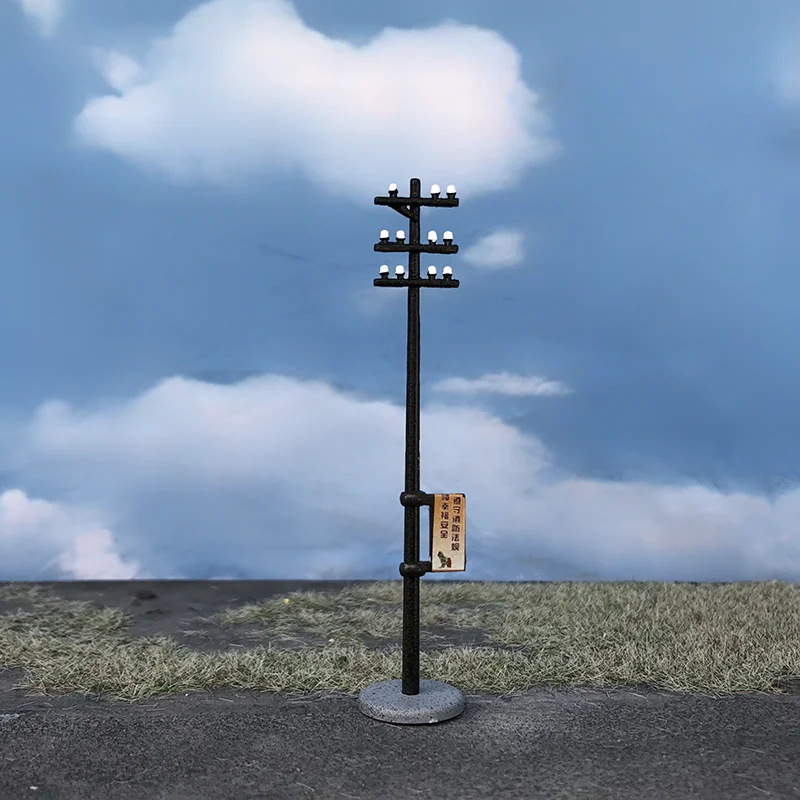 FunTrying 1:76/1:87/1:160 power line pole,OO/HO/N scale utility pole,miniature model,model railroad, architectural models