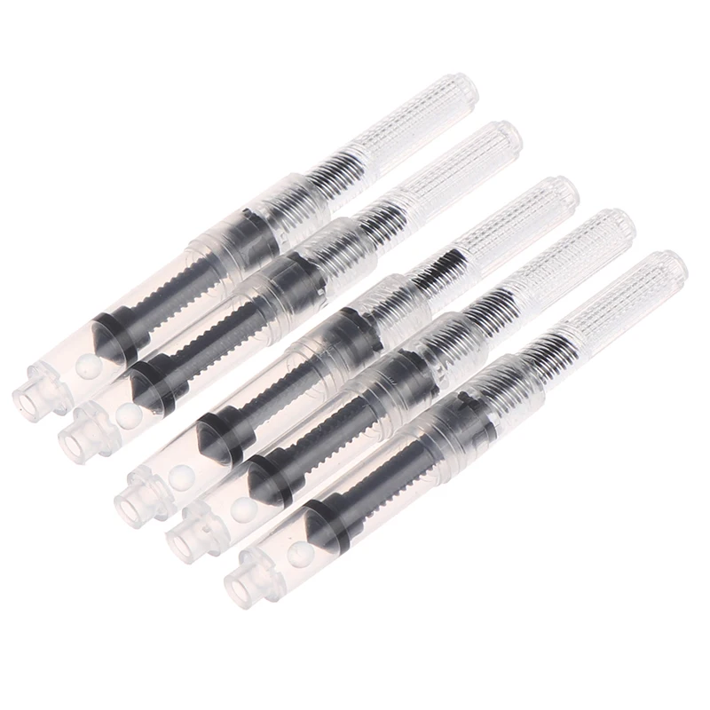 5pcs penna stilografica universale piccolo calibro di inchiostro nero convertitore da 2.6mm cartucce pompa convertitore di ricarica tipo rotante