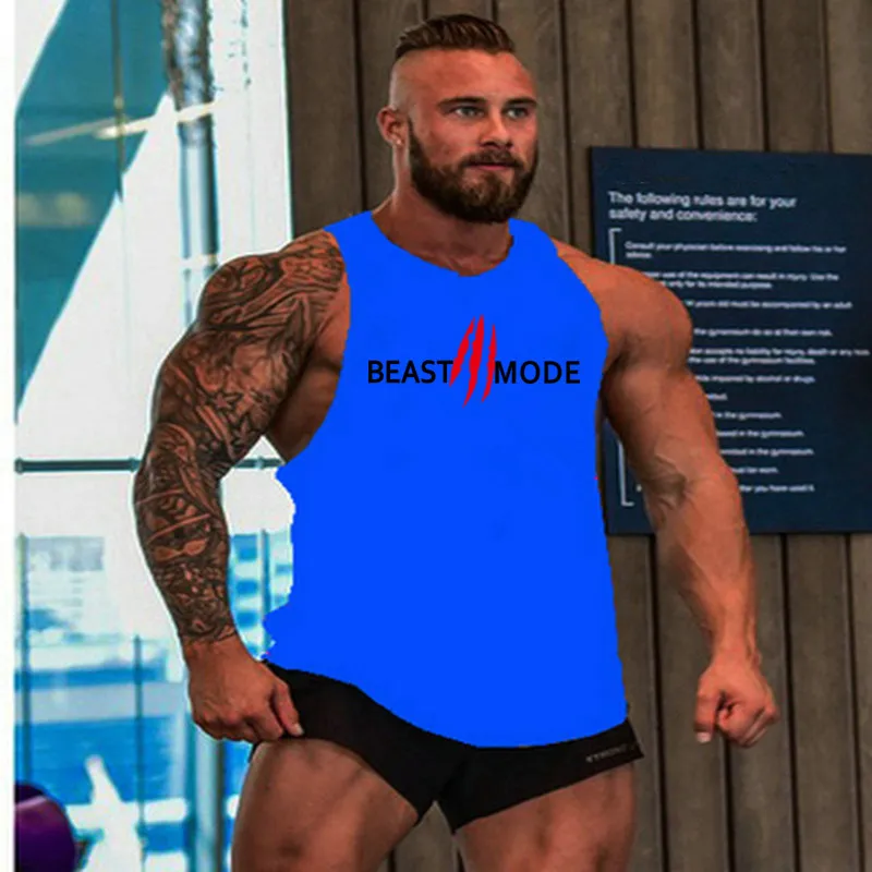 2021 nuove palestre abbigliamento cotone Bodybuilding canotta Bodybuilder Mens Ropa Hombre Top canotta Erkek canotta senza maniche da uomo