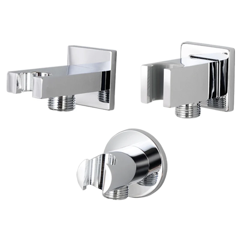 Brass Chrome Shower Head Holder Base Bathroom Shower Nozzle Fixing Wall Bracket Bathroom Shower Accessories