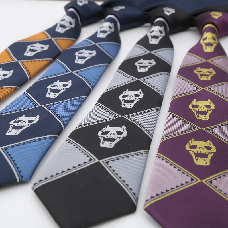 Corbata de JoJo Bizarre Adventure para hombre y mujer, corbata de cuello con calavera de La Reina KILLER, Shelly, Yoshikage, accesorios para disfraces de Halloween