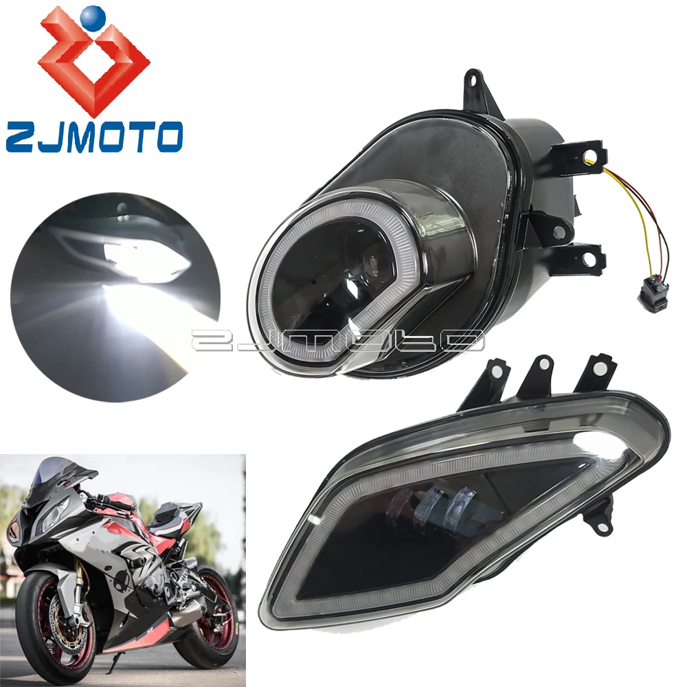 

12V PC Motorcycle Headlight Assembly SET High/Low Beam DRL Running Lamp For BMW S1000RR 2009 2010 2011 2012 2013 2014