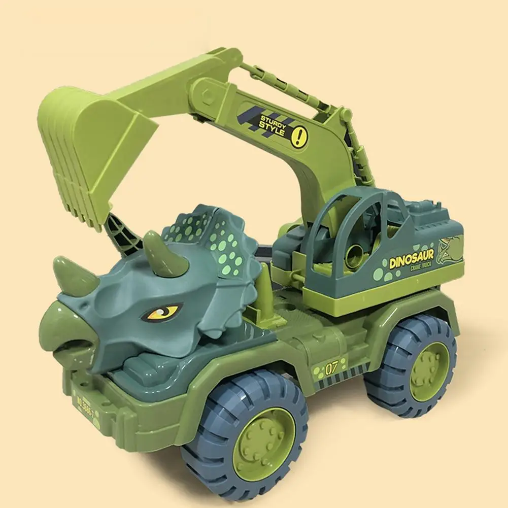 39cm Toy Car Dinosaur Toy Pull Back Car Excavator Dump Truck Vehicle Toy Children Education Toy Boys Halloween Gift