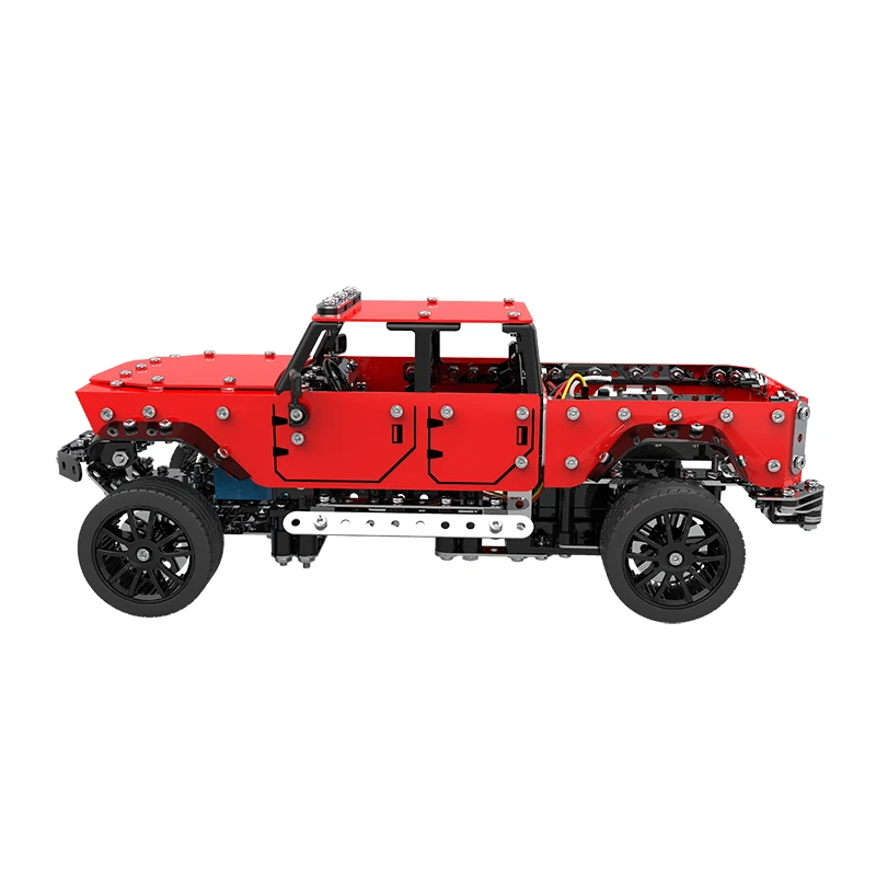 1/16 SW (RC) 005 Alloy Assembled Remote Control Car Stainless Steel 4 Channel RC pickup Truck 817pcs Toys for Children Kid Gift