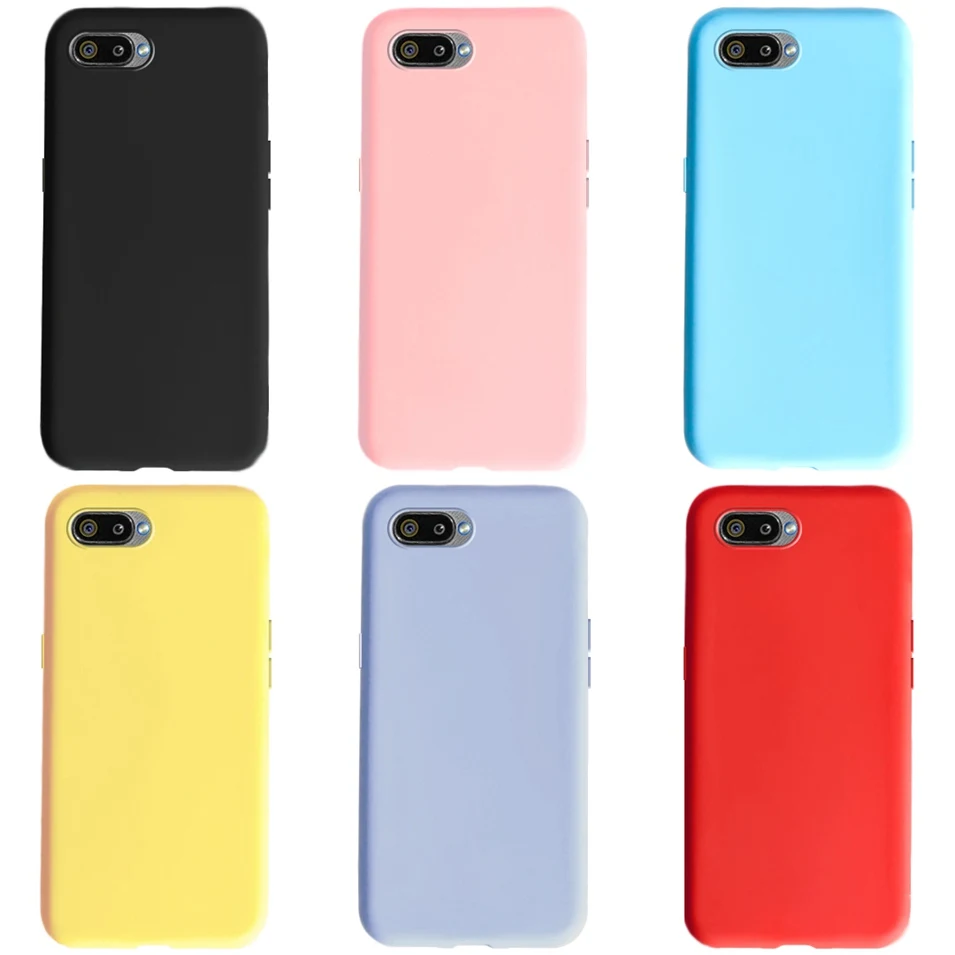 For OPPO A1K Phone Case Realme C2 Cover Colored Silicone Soft Coque For OPPO A1K RMX1941 A1K A1 k CPH1923 Funda RealmeC2 6.1