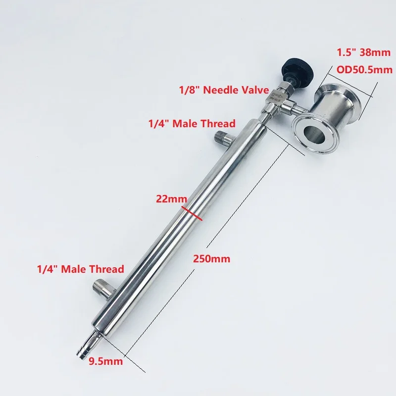 

1.5" OD50.5 Sampling Device With Capacitor/1/8" Needle Valve, Rectification Accessories For Distillation ,Stainless Steel 304