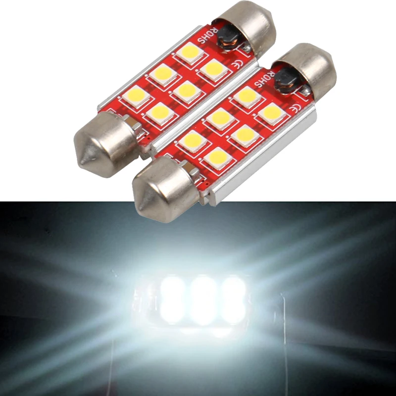 1pcs Car Festoon 31mm 36mm 39mm 41mm Canbus NO Error Light 3030 LED White 12V 24V Car Interior Dome Reading Bulb Lamp for Truck