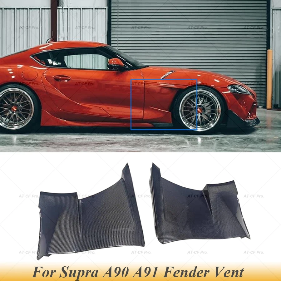 2Pcs/Set Carbon Fiber / FRP Front Bumper Side Fender Panels Vent Air Intake Covers for Toyota Supra A90 Coupe 2 Door 2019-2022