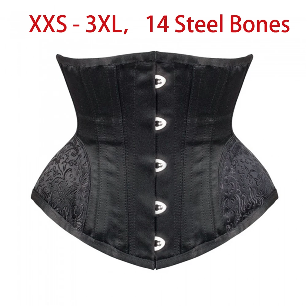 14 Steel Bone Waist Trainer/Control Short Corset Women Sexy Underwear Lace Ups Shape Body Lingerie Slimming Belt Winter Bustiers