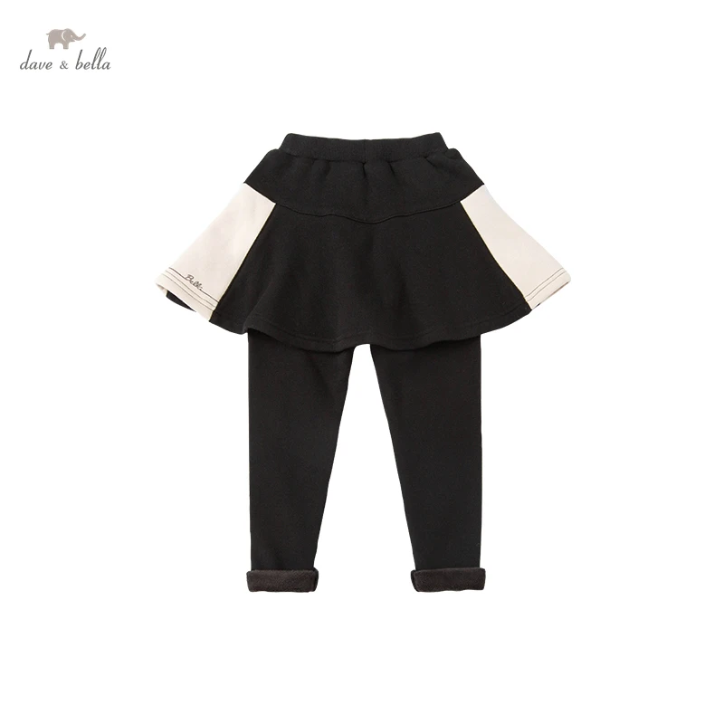 DKH19403 dave bella winter 5Y-13Y kids girls fashion solid pockets pants children boutique casual full-length pants