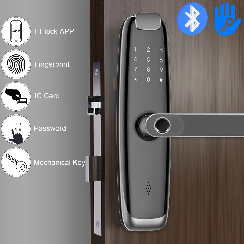 RAYKUBE X8 Biometric Fingerprint Door Lock BT TTlock APP Smart Digital IC Card Electronic Home Security Keyless Entry Access