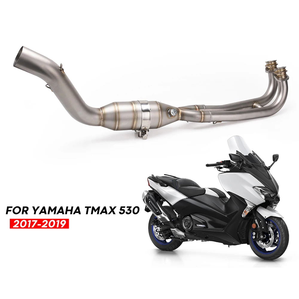 Exhaust System for Yamaha TMAX530 TMAX500 2017-2019 Motorcycle Exhaust Pipe Slip On 51 mm Header Mid Link Pipe with Modified Cat