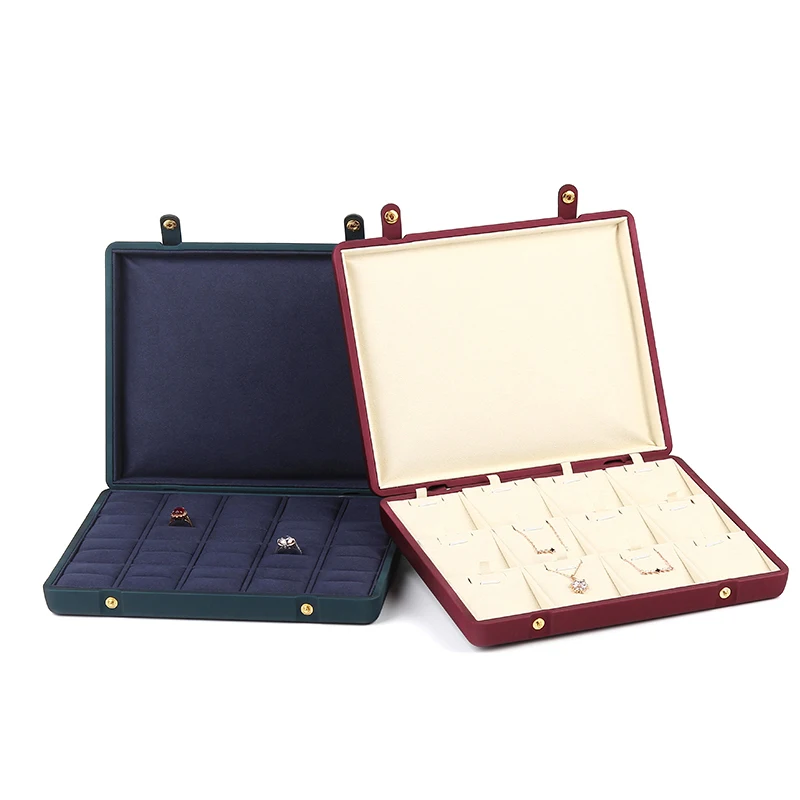 New creative double-breasted large-capacity jewelry storage box, ring pendant earring display tray, high-end jewelry gift box