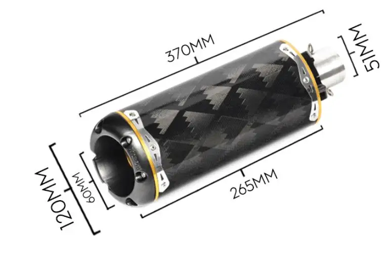 Universal 51mm Exhaust Motorcross Escape Moto Two Brothers Muffler Carbon Fiber Pipe For CBR600 Z900 GSXR150 CBR300 R11 R6