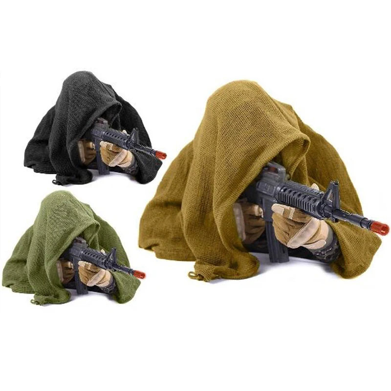 Tactical Mesh Sniper Scarf Airsoft Face Mask Camouflage Head Scarves Camping Veil Hunting Shemagh Bandana 190x90cm