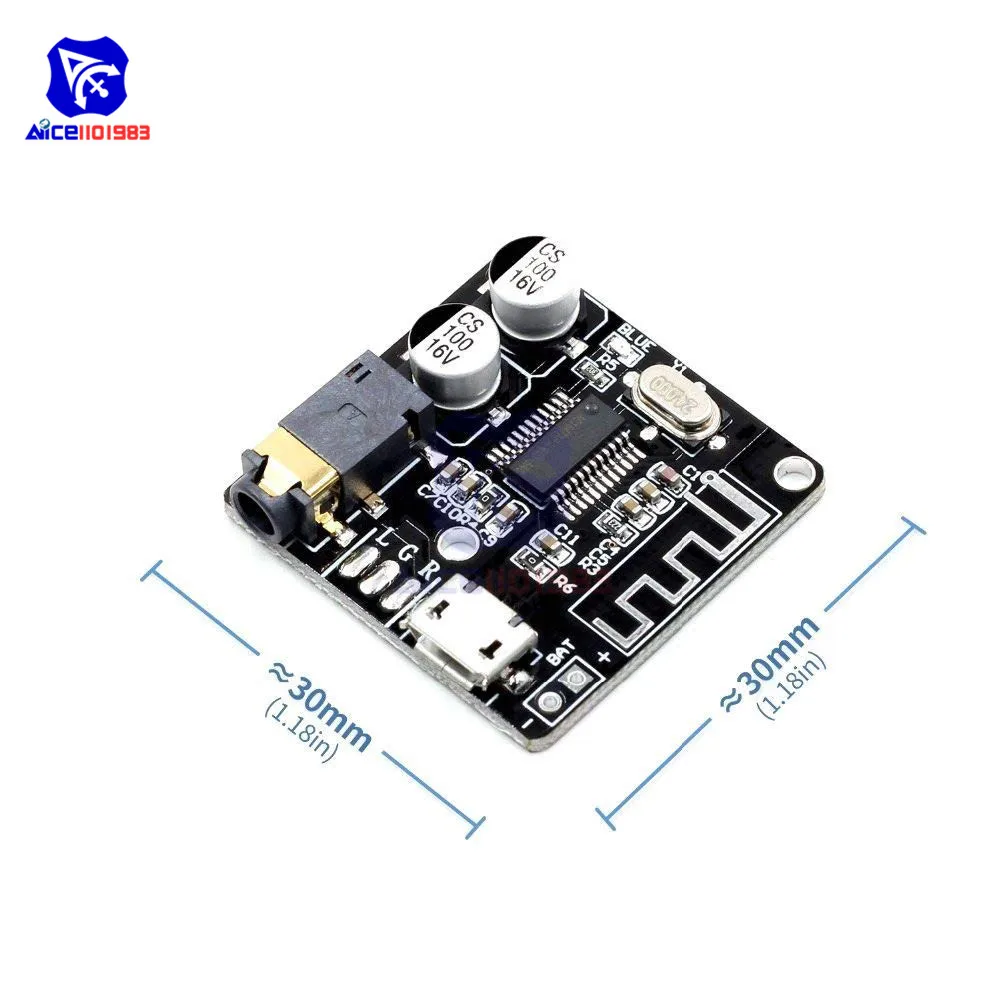 diymore Mini Bluetooth 4.1/ 5.0 MP3 Verlustfreier Decoder Verstärkermodul Micro USB 3.5mm Audioausgang Verstärkerplatine für Auto – Detail 11