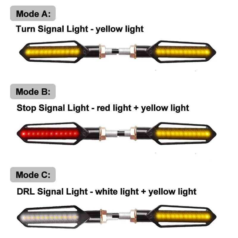 Karcle 2/4PCS 24LED indicatori di direzione fanale posteriore moto LED acqua corrente lampeggiante lampeggiante freno/luce di marcia lampada