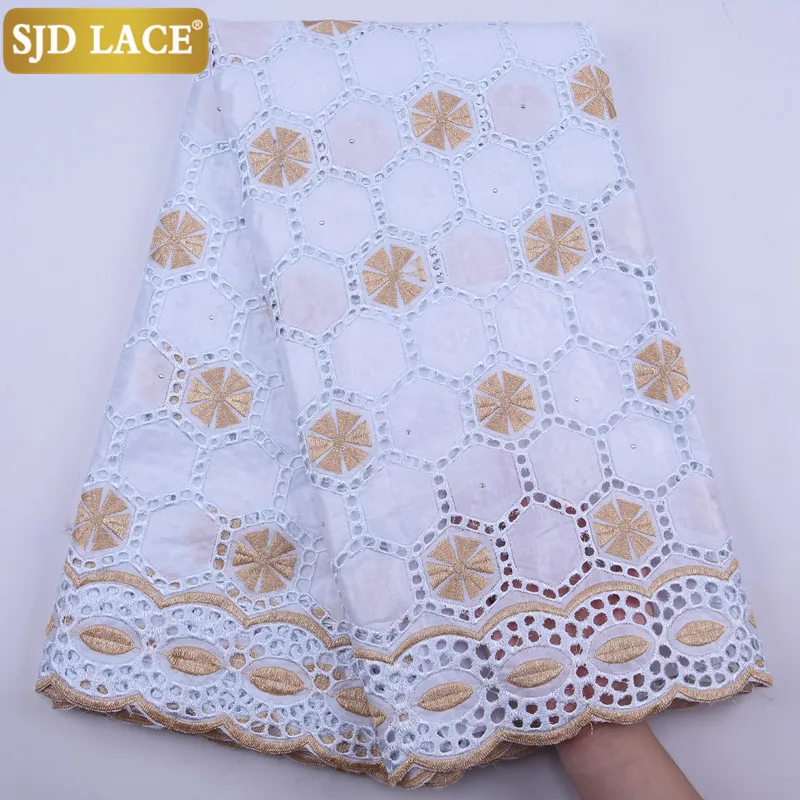 SJD LACE Beautiful African Lace Fabric High Quality Bazin Riche 2020 Nouveau Cotton Laces For Nigerian Wedding Festival SewA1941