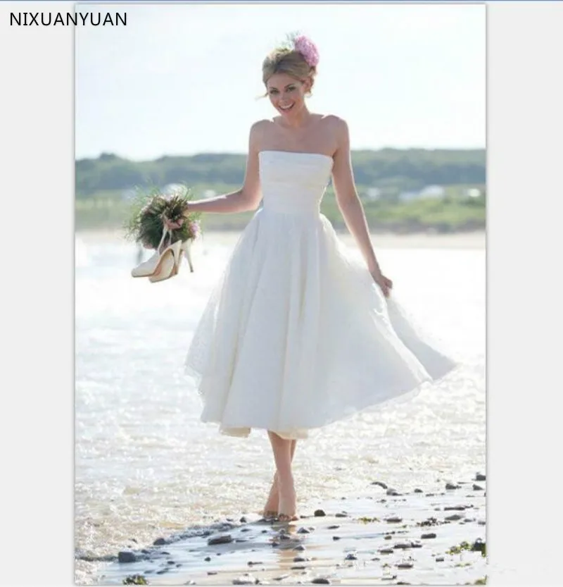 Fashion Women Dress Sweat Lace Beach Short Wedding Dress Lovely High-quality Sexy Princess Dress Bridal Wedding Gown