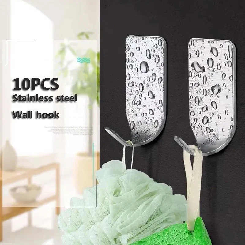 Towel Wall Hook Storage Holder Stainless Steel Coat Hook Rustproof Hook Hanger  for Kitchen Hardware Bathroom HK-19