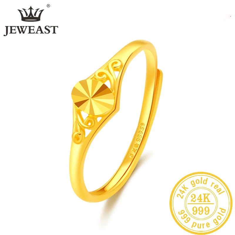 

JLZB 24K Pure Gold Ring Real AU 999 Solid Gold Rings Elegant Shiny Beautiful Upscale Trendy Classic Jewelry Hot Sell New 2020