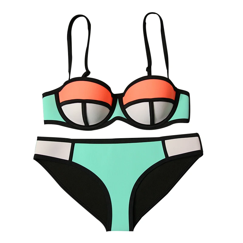 Women\'s Clothes Colour Swimsuit  Summer Beach Hot Spring Swimming Bikinis Swimsuit Two Piece Bikini Sexy Split Swimwear2021