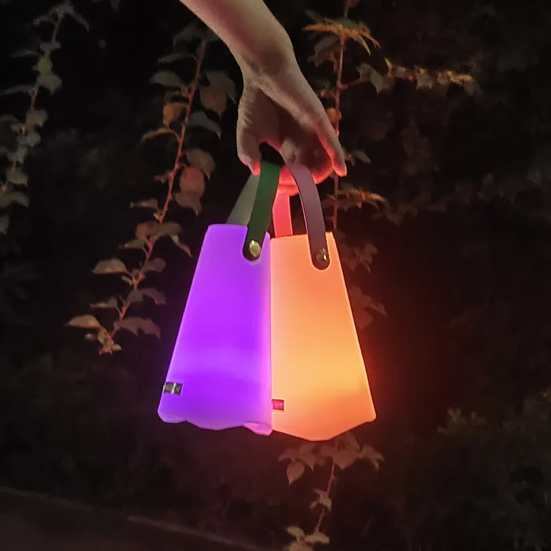 Lámpara de Camping impermeable con Control remoto, luz nocturna con mango, iluminación LED RGB portátil para exteriores