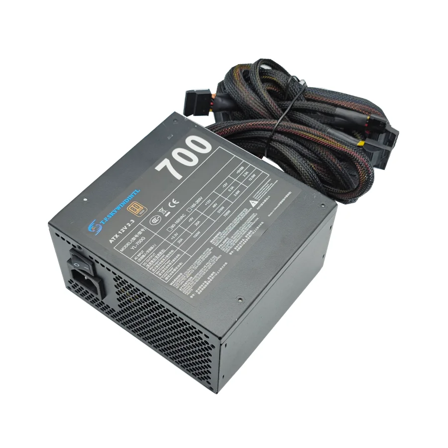 

700 Вт 80plus Золотой сертифицированный Psu чехол для компьютера Atx Блок питания для игрового компьютера