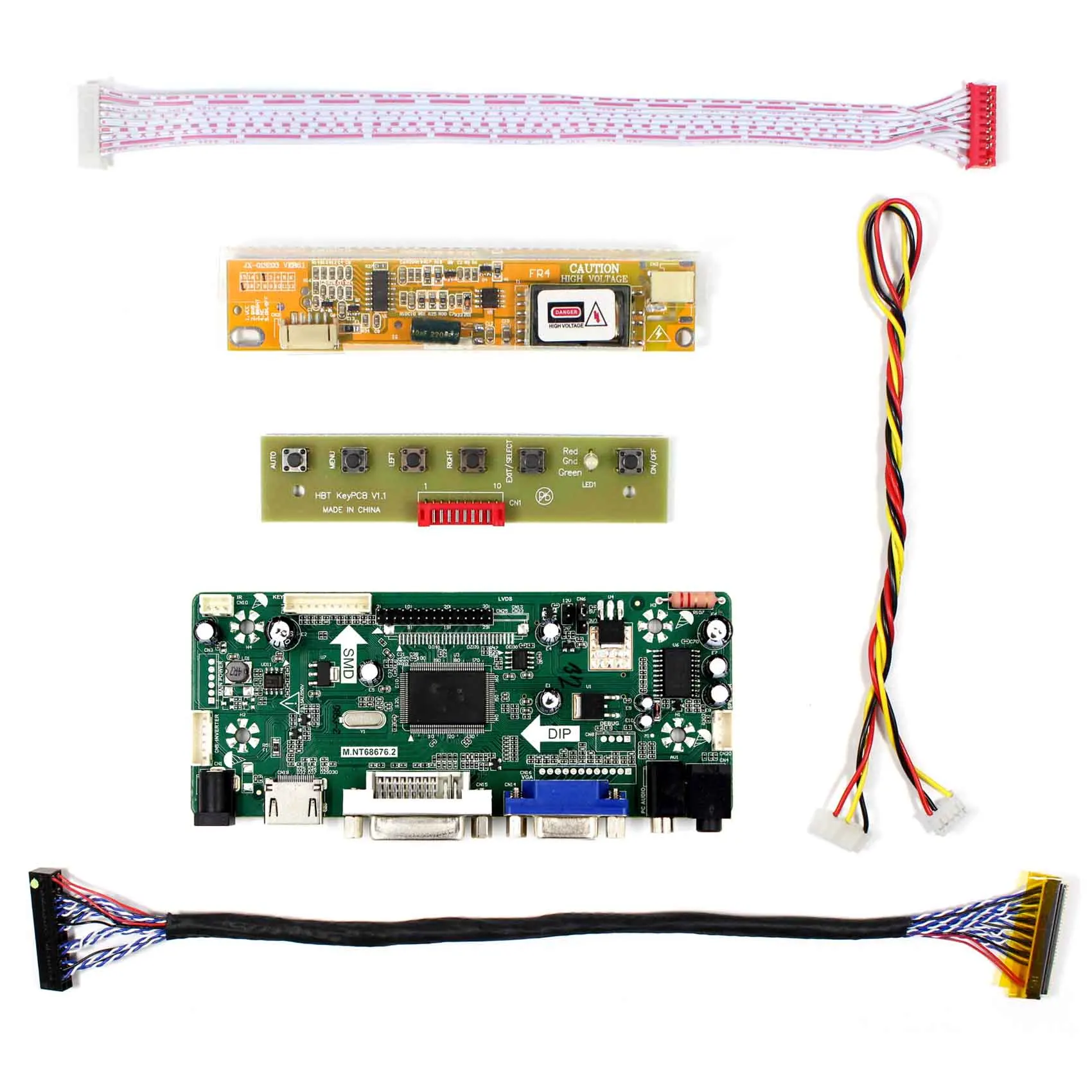 HD MI VGA DVI LCD Controller Board  Compatible With 17inch 1920x1200 LP171WU1/2 LTN170U1/2 B170UW01 LTN170CT01 /2  LTN170CT03/5