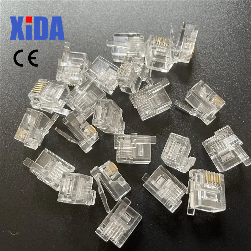 RJ11 RJ12 Connector 6P6C Left Buckle Cable Plug, Right Buckle Cable Plug, DIY EV3 NXT Cable Plug Crystal Head