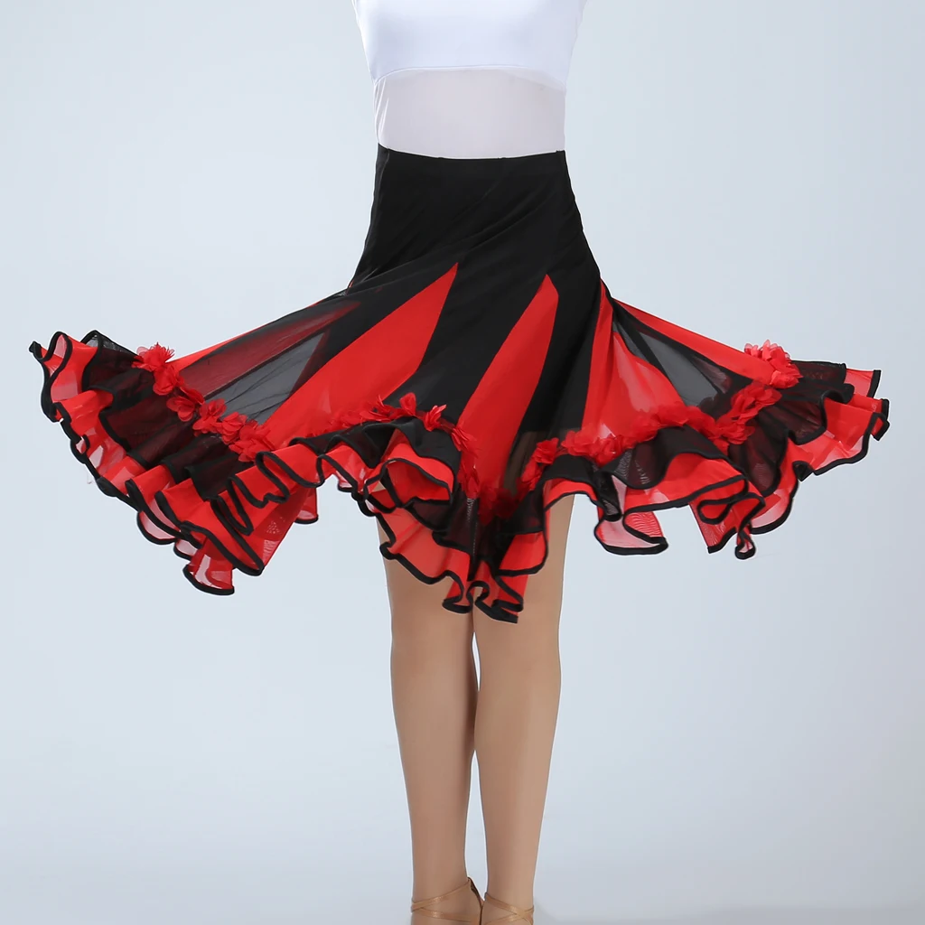 Fato flamenco valsa para mulheres, saia dança de salão, vestido feminino