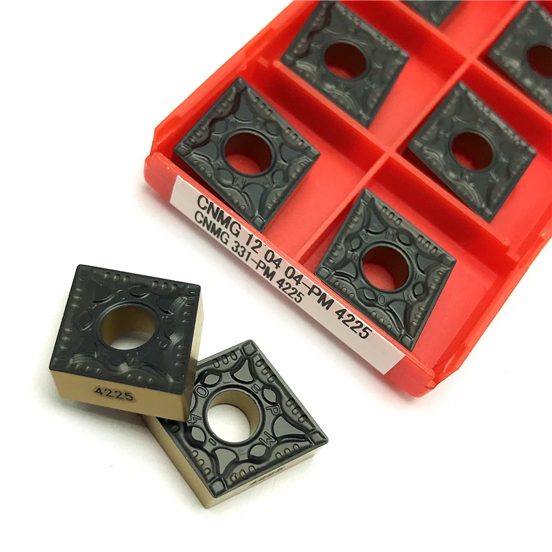 Inserções de Carboneto Cnmg120404 Cnmg120408 pm 4225 10 Pcs Ferramentas de Torneamento Peças Metálicas Cnmg 120404 120408