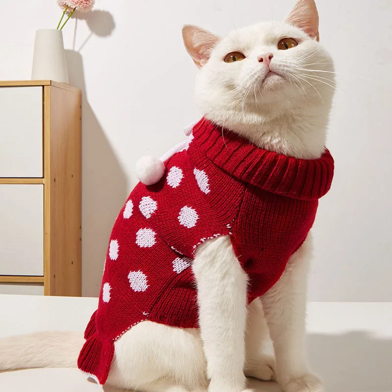 Pet Dog Sweaters Winter Pet Clothes for Small Dogs Warm Sweater Coat Outfit for Cats Clothes Woolly Soft Dog T Shirt Jacket