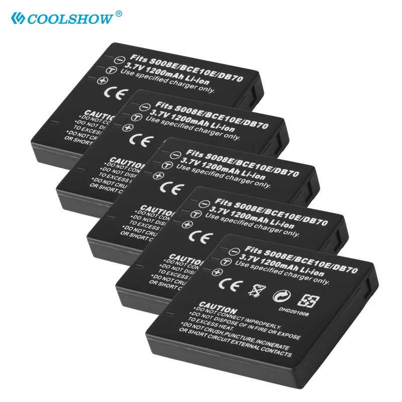 CGA-S008E 1200mAh Battery for Panasonic DMC-FS3 FS5 FS20 FX30 FX33 FX35 FX36 FX37 CGA S008E DMW-BCE10 DMW BCE10 DB70 Battery