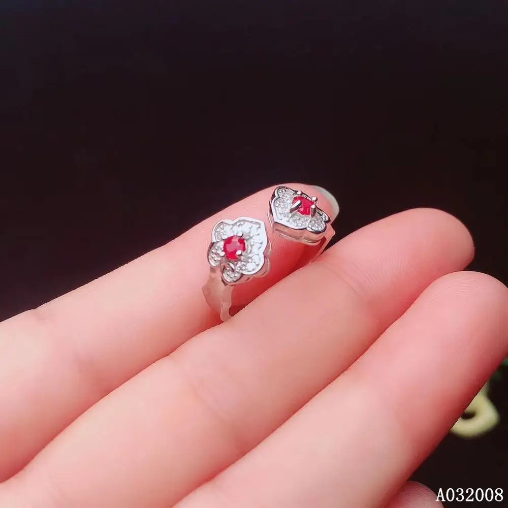 

KJJEAXCMY fine jewelry 925 sterling silver inlaid natural ruby ring delicate new female vintage support test hot selling