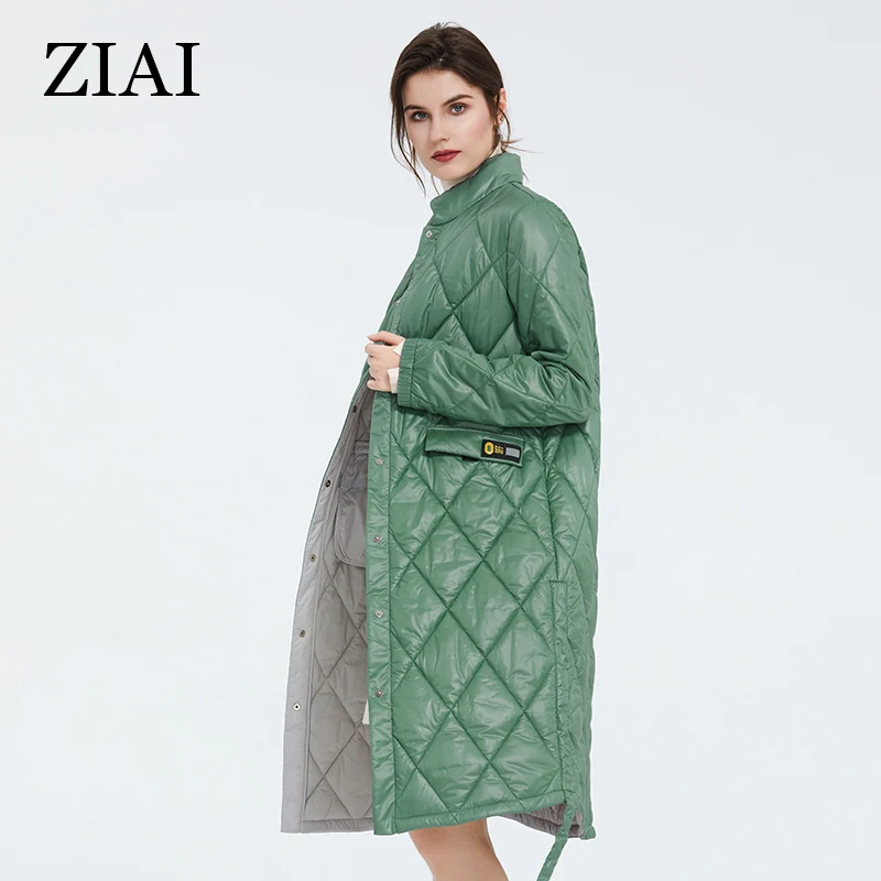 ZIAI 2022 hotsale primavera autunno donna giacca lungo caldo parka antivento sottile cotone cappotto polsini elastici ZM-7214