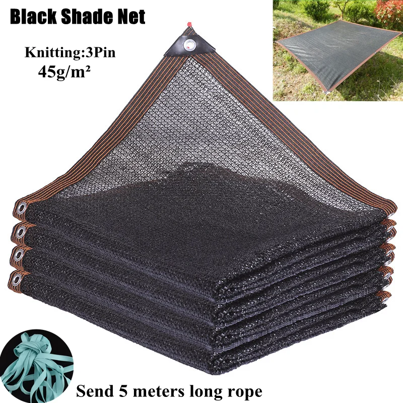 Black 3 Pin Anti-UV HDPE Shading Net Garden Balcony Succulent Plant Sunshade Net Outdoor Swimming Pool Sun Shade Net Car Cover