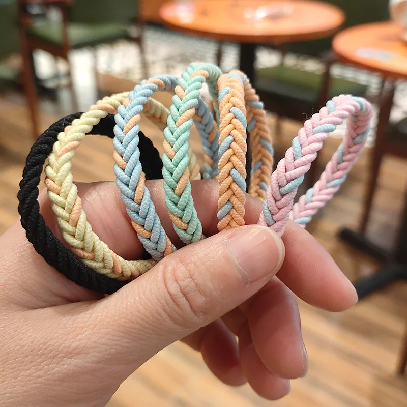 4pcs New Fashion Solid Color High elasticity basic simple Girls Women Elastic Hair Band Hair Ropes Hair Accessories Headwear