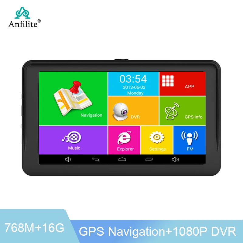 

7 inch Car DVR GPS Navigation Android AVIN wifi Dash cam camera Automobile with Rear view camera Navigators sat nav Free maps