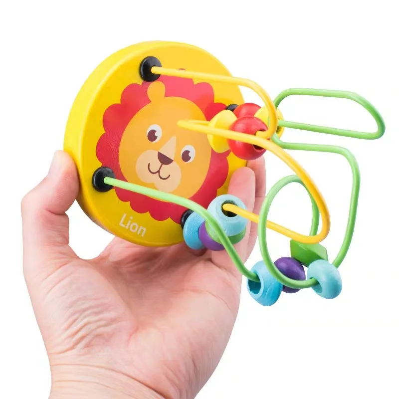 Mini jouets en bois Montessori pour enfants, labyrinthe en fil de perles, montagnes russes, puzzle pour tout-petits, jouets pour bébés