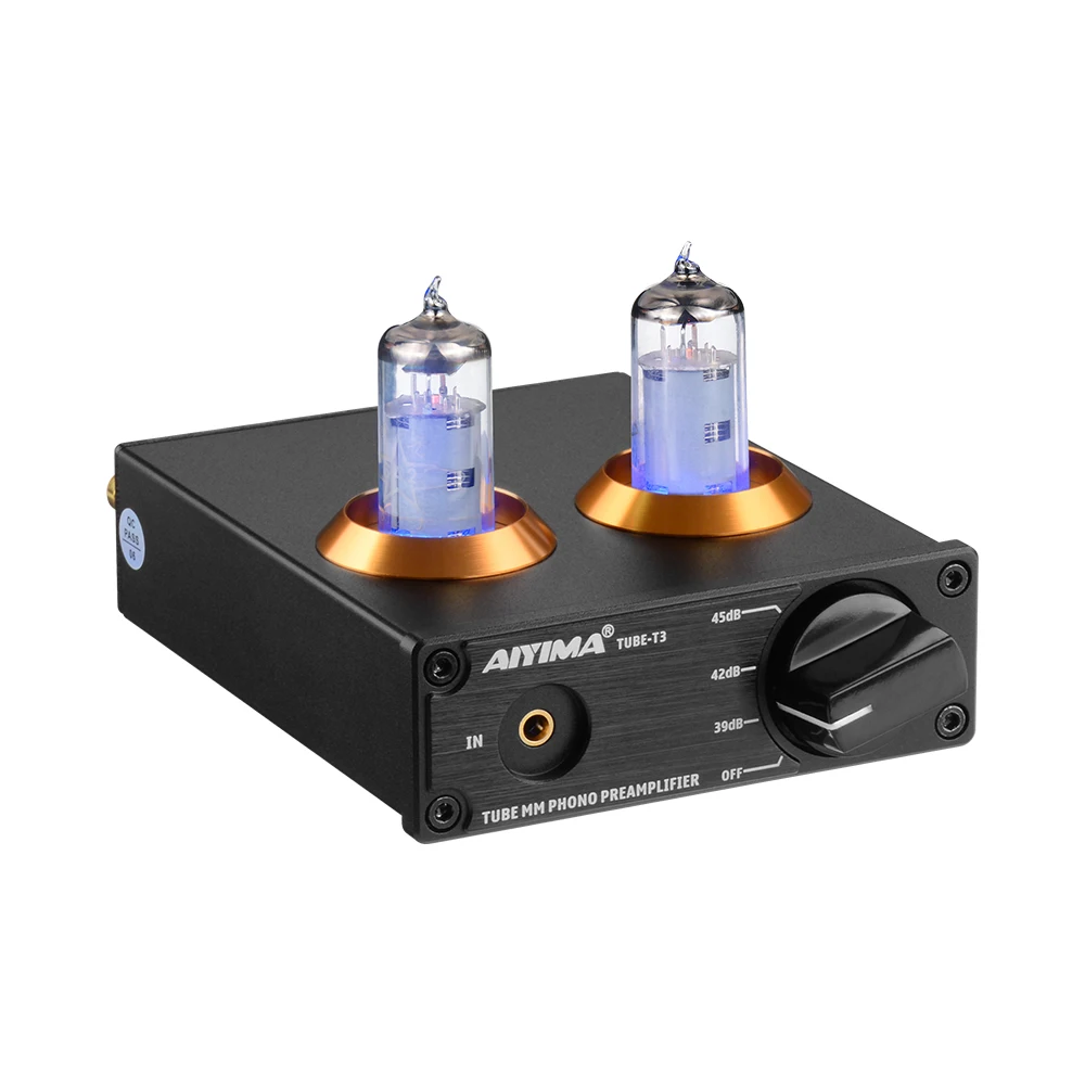 Aiyima tubo t3 pré amplificador de alta fidelidade placa áudio tubo vácuo 6j2 phono pré-amplificador fonógrafo diy potência amplificadores som