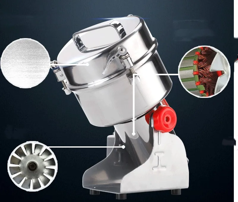 

Multifunction Swing Type 2000g Portable Grinder Herb Flood Flour Pulverizer Food Mill Grinding Machine 36000r/min Brand new RH