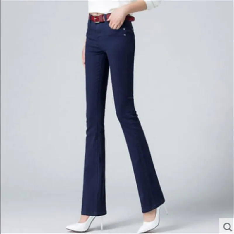 

2019 Woman Denim Jeans High Waist Flare Boyfriend Jeans For Women Skinny Ladies Pants Female Wide Leg Mom Jeans Large Sizes 32