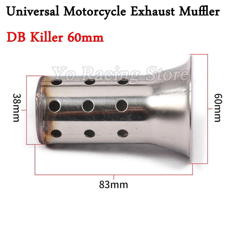 Universal Stainless Steel 51mm 60mm Exhaust Pipe Muffler DB Killer Silencer For Honda YAMAHA Kawasaki Suzuki Benelli DUKE BMW