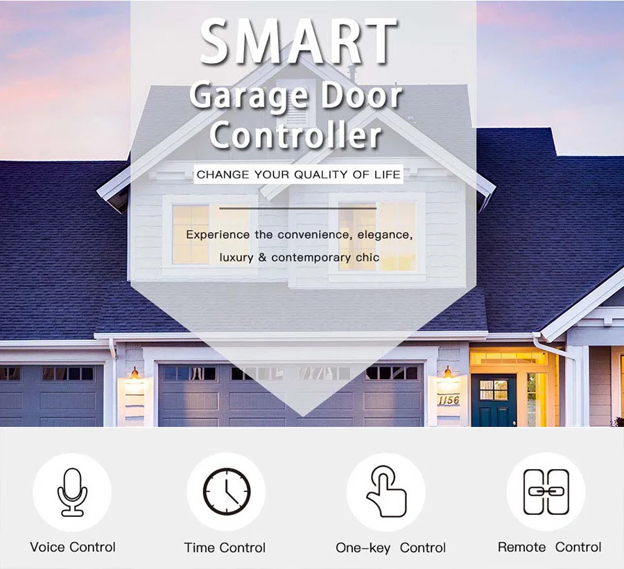 WiFi Switch Smart Garage Door Opener Controller Work With Alexa Echo Google Home SmartLife/Tuya APP Control No Hub Require