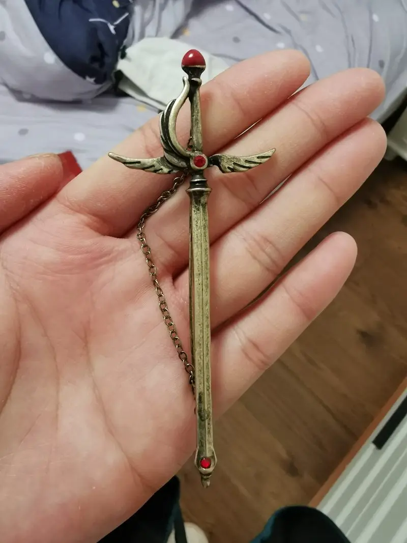 Accesorios de joyería de moda, broche de espada de ala de Ángel esmaltado de metal