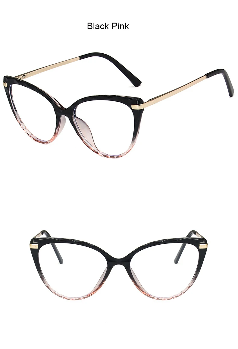 Mode Cat Eye Frauen Lesebrille Anti Blau Licht TR90 Frühling Scharnier Presbyopie Brillen Klare Linse Brillen – Detail 12