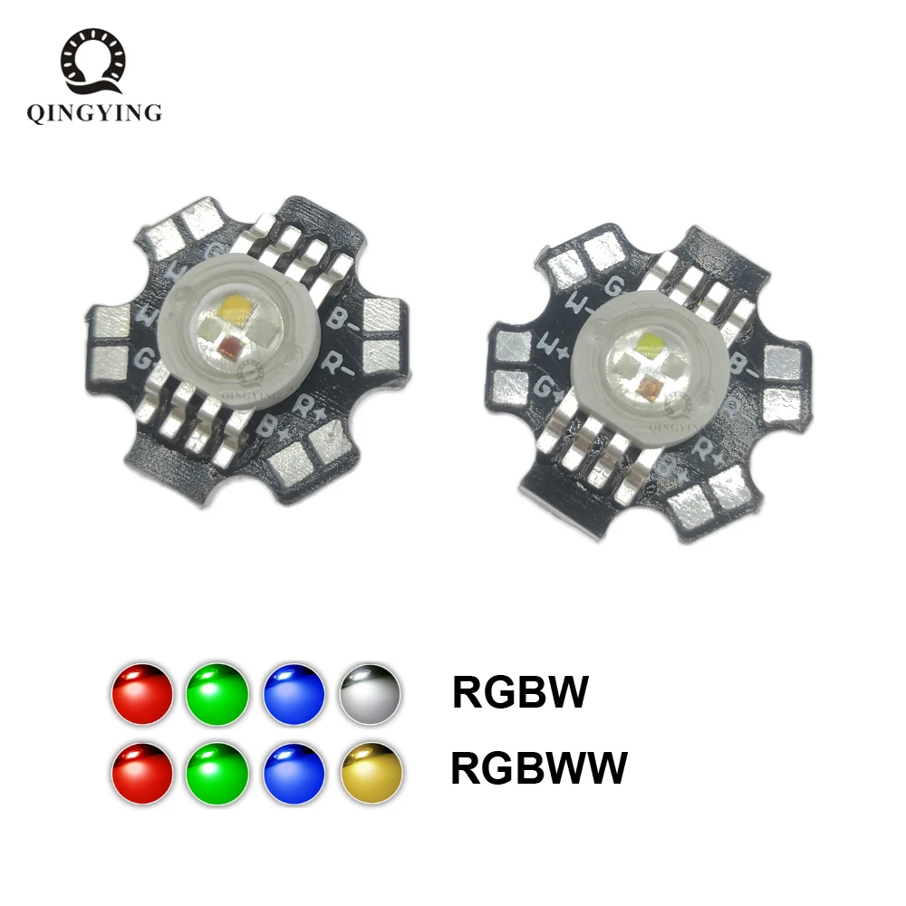 

1pcs 12W RGBW RGBWW High Power LED Chipp RGB + Warm White or RGB + White With 20mm Black PCB